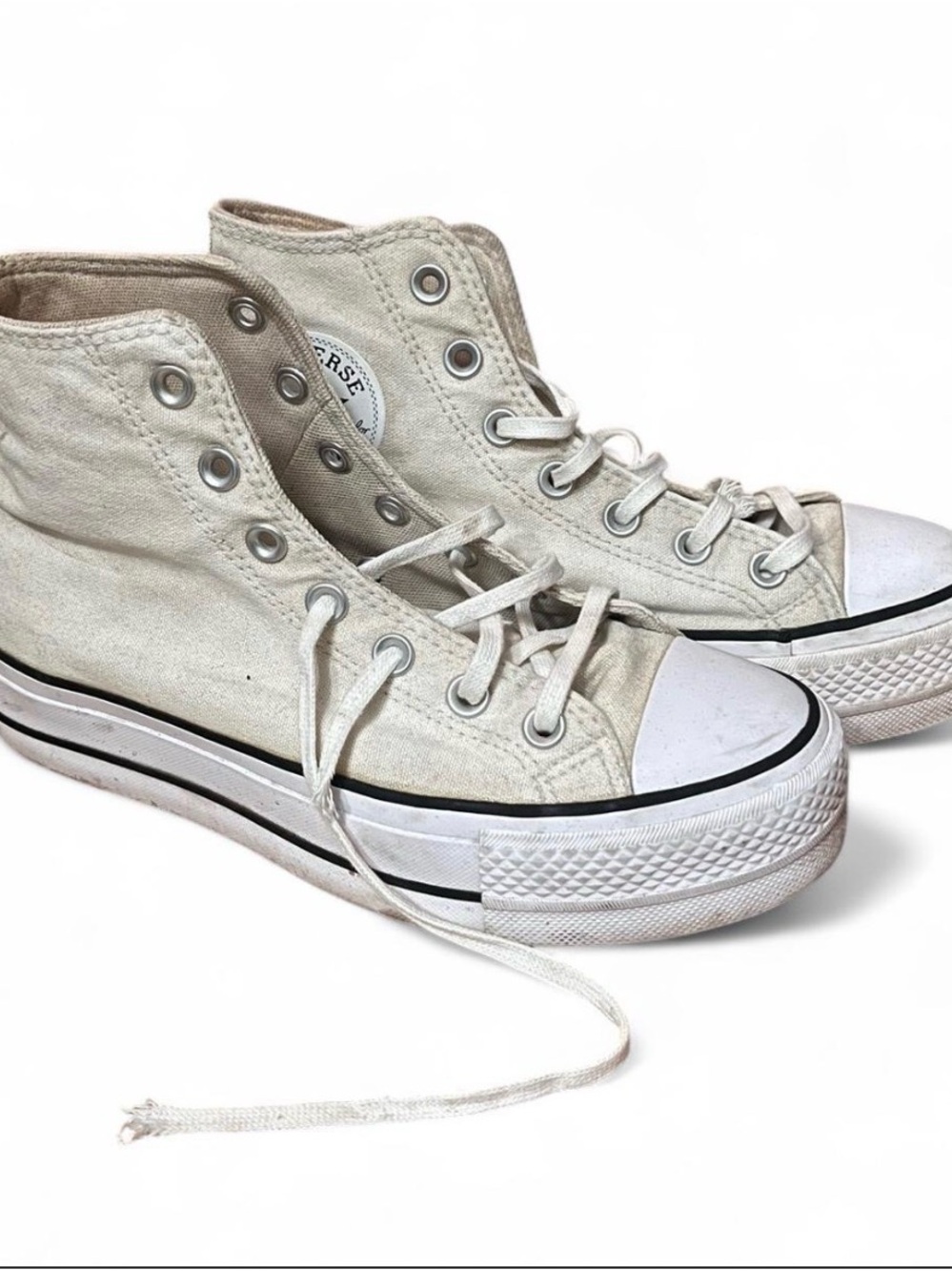 White Off White Platform Converse.